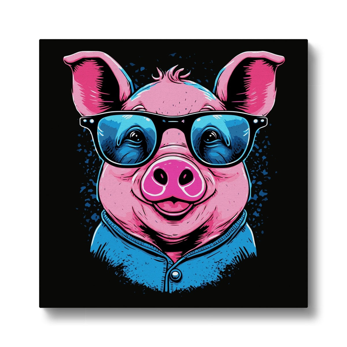 Animated Pig With Glasses Canvas