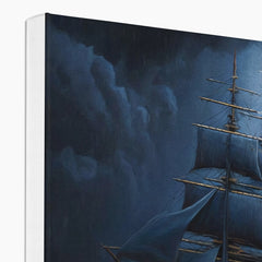 Ship In The Stormy Sea Illustration Canvas