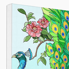 Adorable Peacock Illustration Canvas