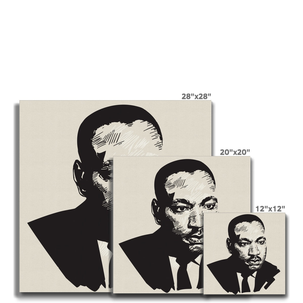 Black & White Martin Luther King Portrait Canvas