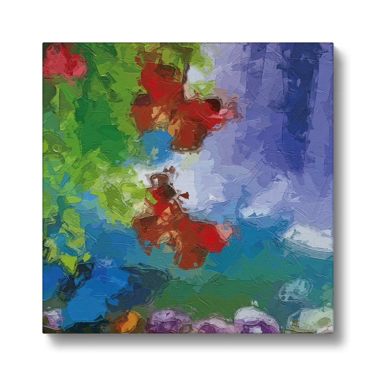 Red Butterflies Watercolor Art Canvas