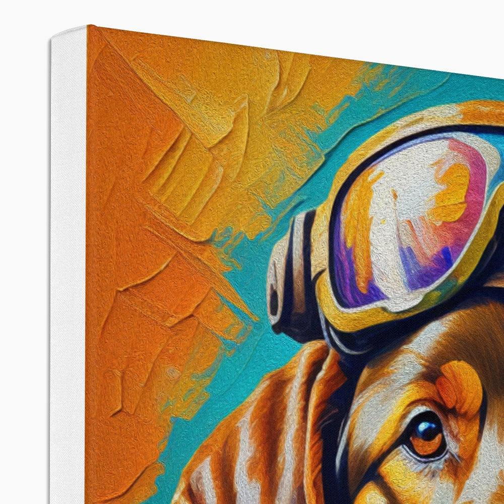 Dog With Diving Glasses Canvas