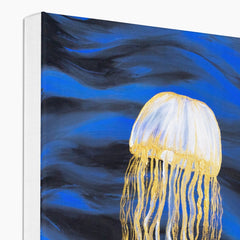 White & Golden Jelly Fish Canvas