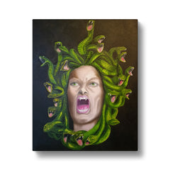 Green Snakes Medusa Head Canvas