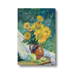 Sunflowers In Brown Pot Painting Canvas