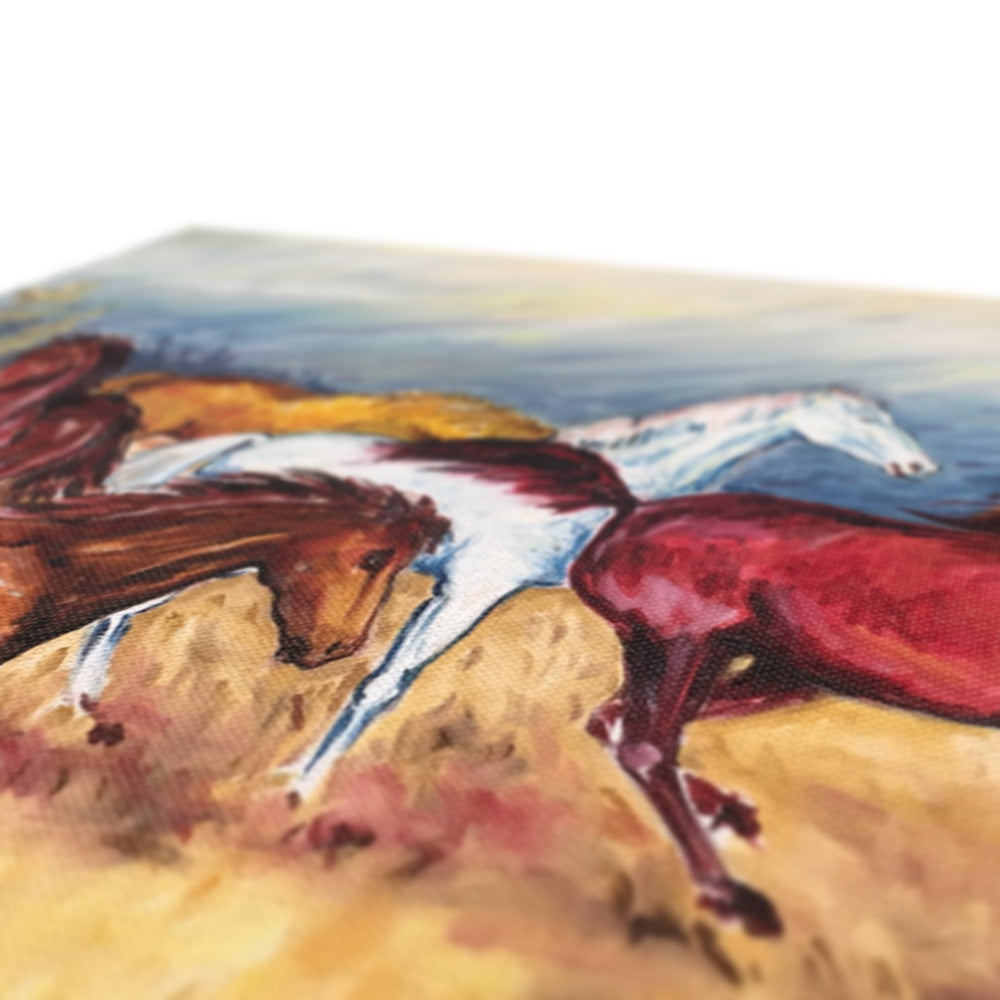 Charming Horse Herd Painting Canvas