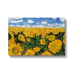 Sunflower Field & Cloudy Sky Canvas