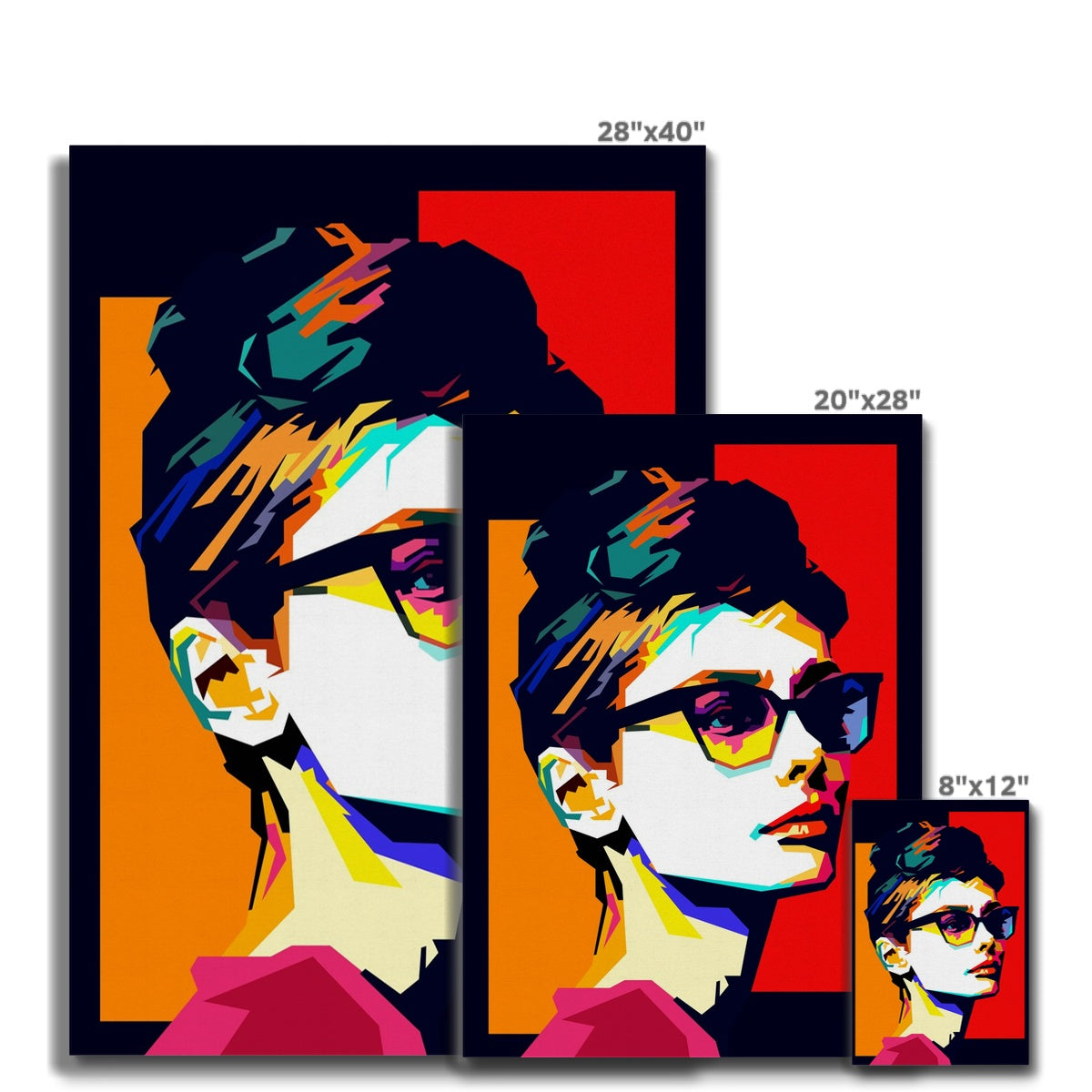Flamboyant Audrey Hepburn Portrait Canvas
