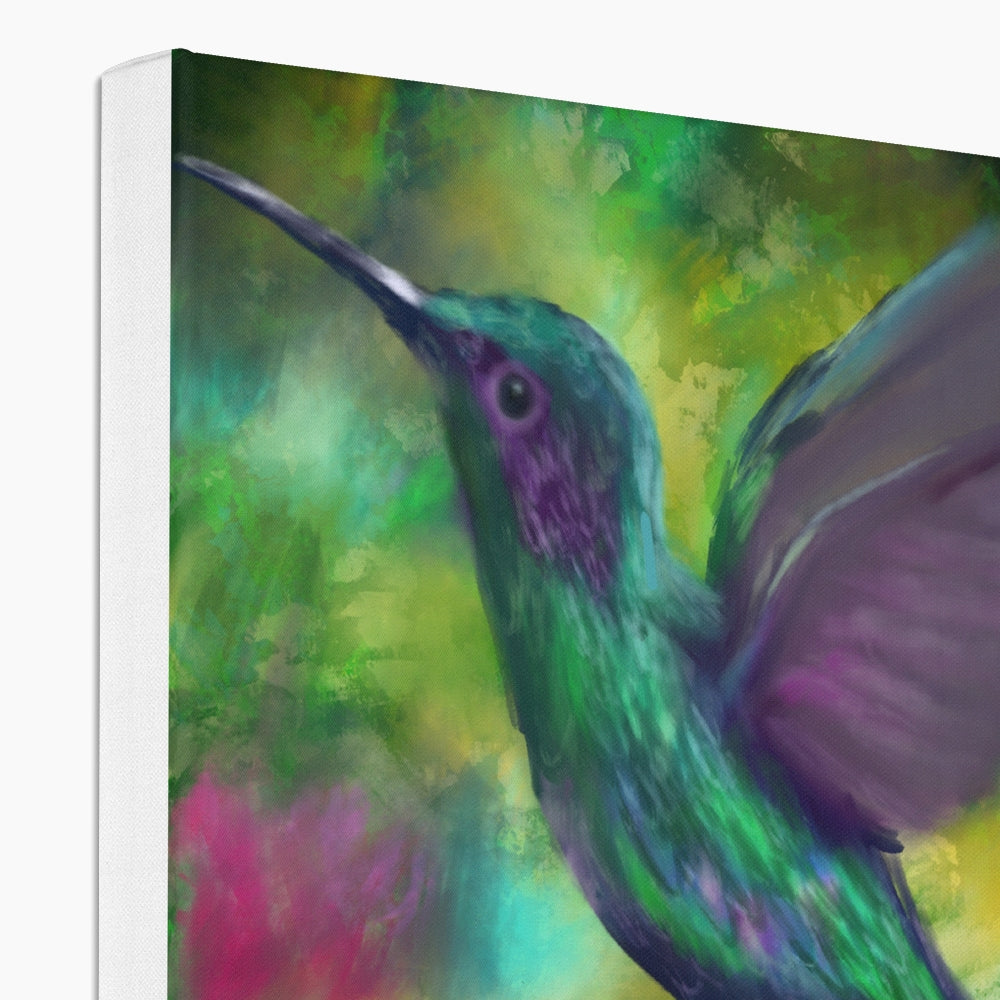 Oil Portrait Of Hummingbird Canvas