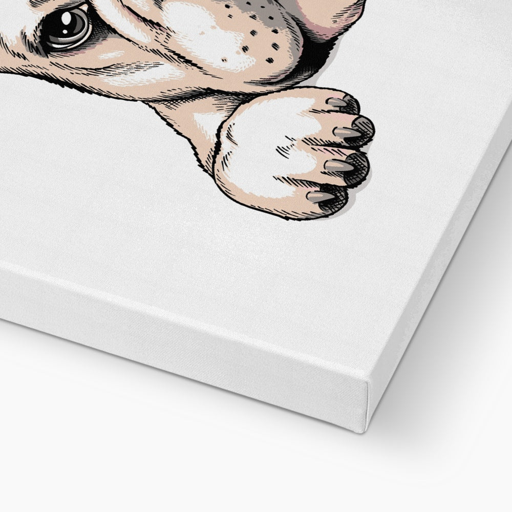 Blonde French Bulldog Animation Canvas