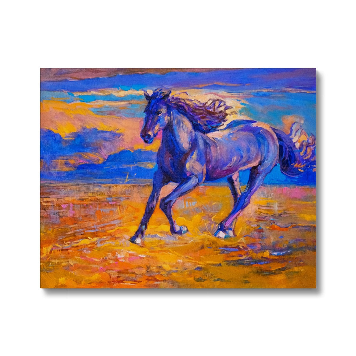 Purple Horse Abstract Art Canvas