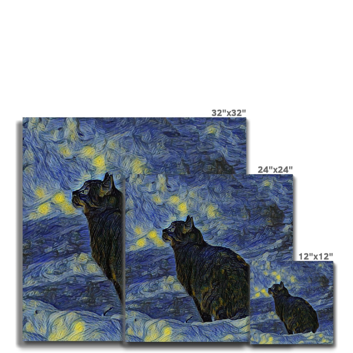 Cat & Vincent's Starry Night Canvas