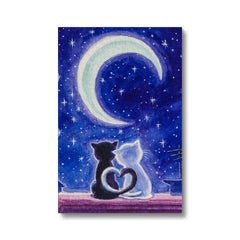 Kittens & Moon Canvas