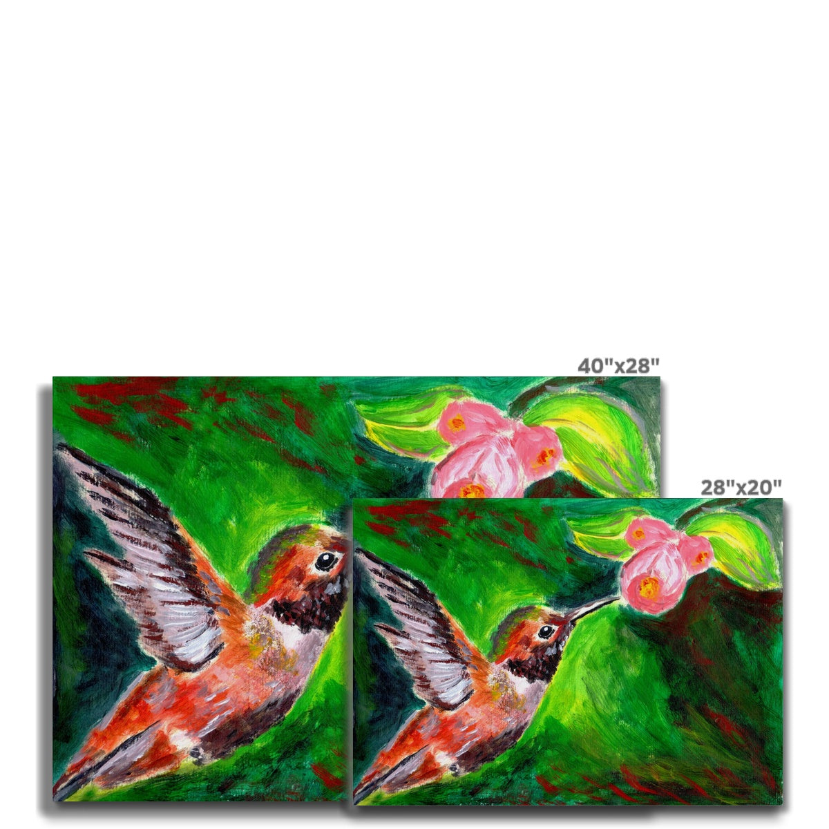 Hummingbird & Flower Canvas