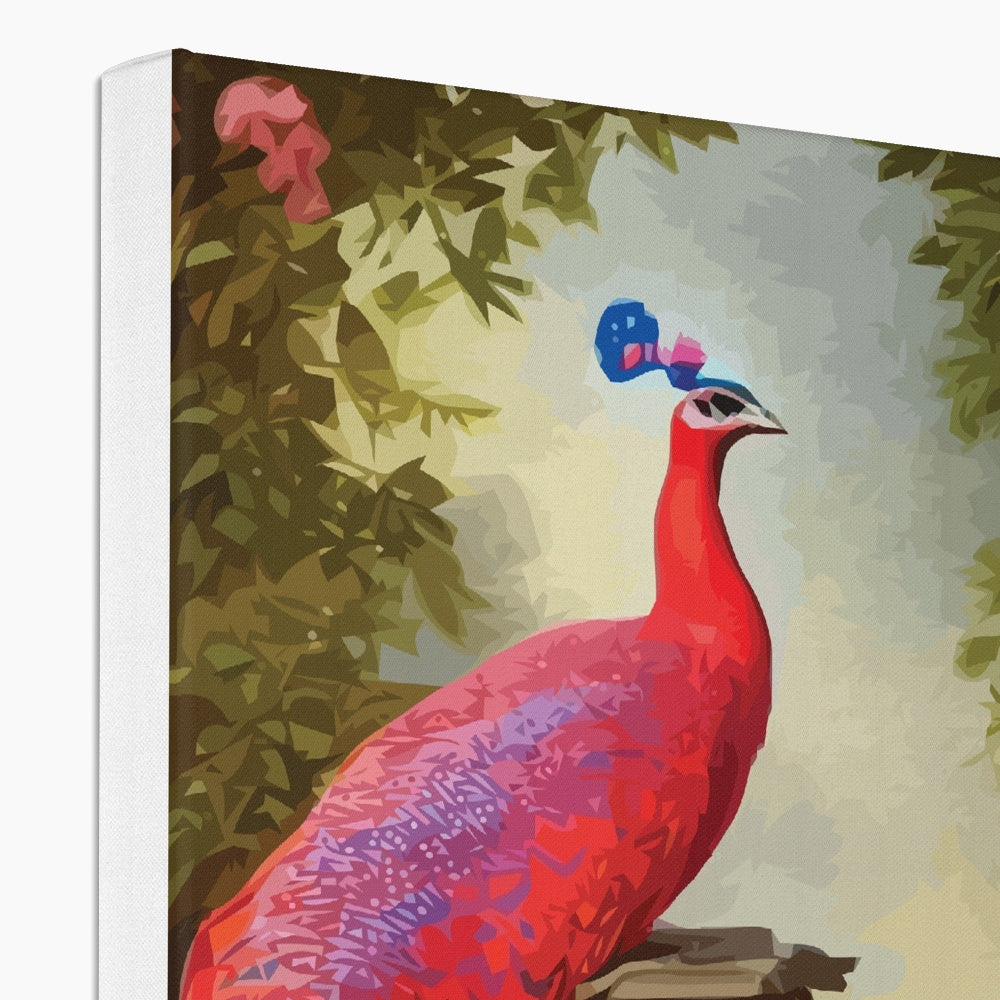 Pink Peacock Oil Painting Canvas