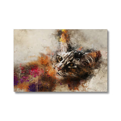 Orange Abstract Cat Oil Painting  Canvas