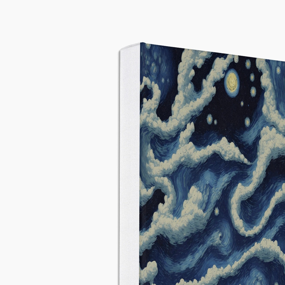 Van Gogh Inspired Cloudy Night Art Canvas