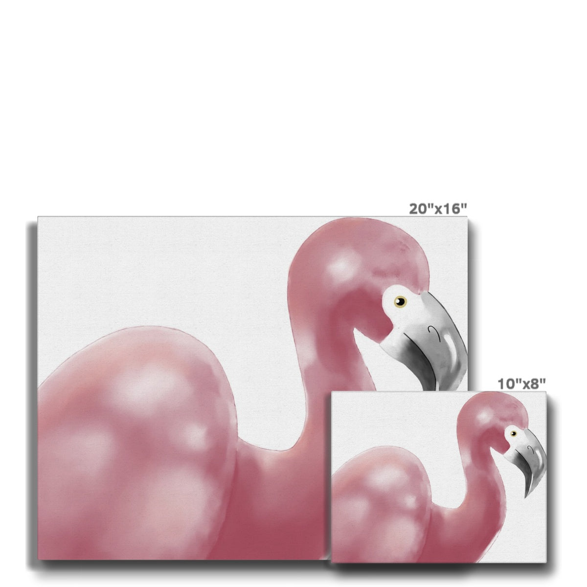 Shiny Flamingo Portrait Canvas