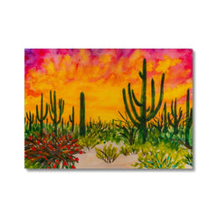 Oil Painting Of Cacti Canvas