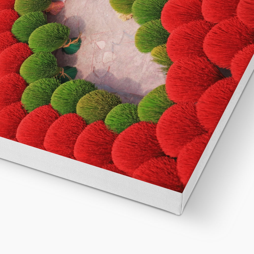 Red & Green Flower Field Canvas