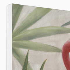 Flamingos In Leaves Art Canvas