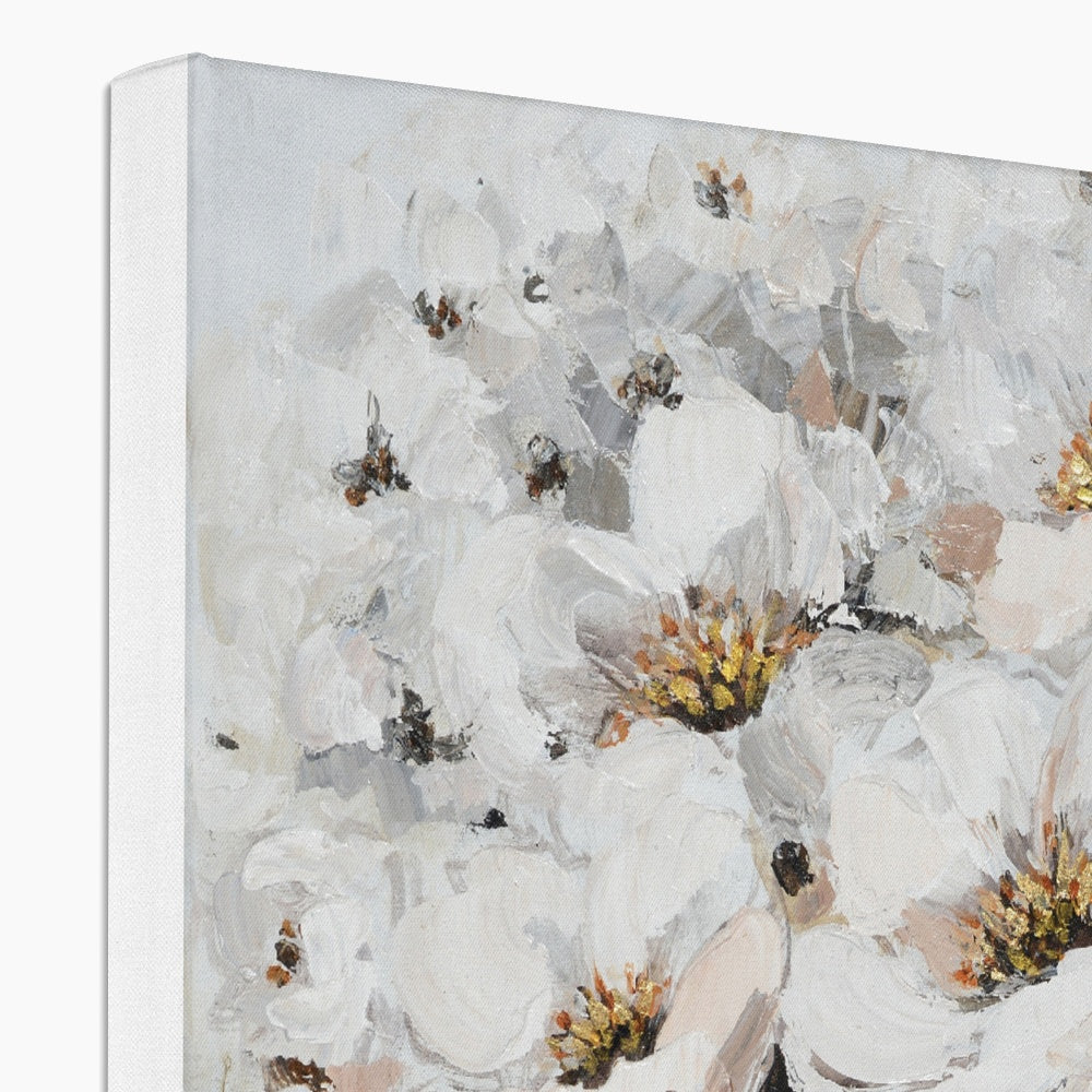 White Flowers Bouquet Canvas