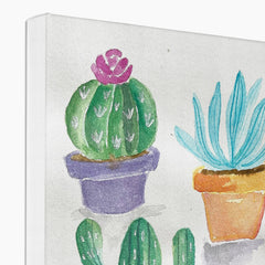 Painting Of Bunch Of Cacti Canvas