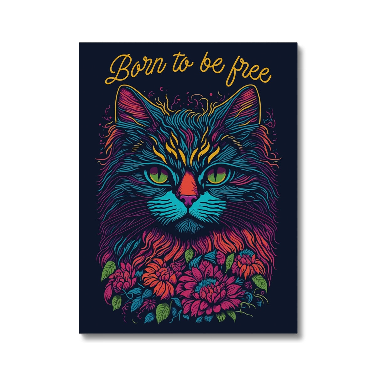 Funky Feline Portrait Canvas