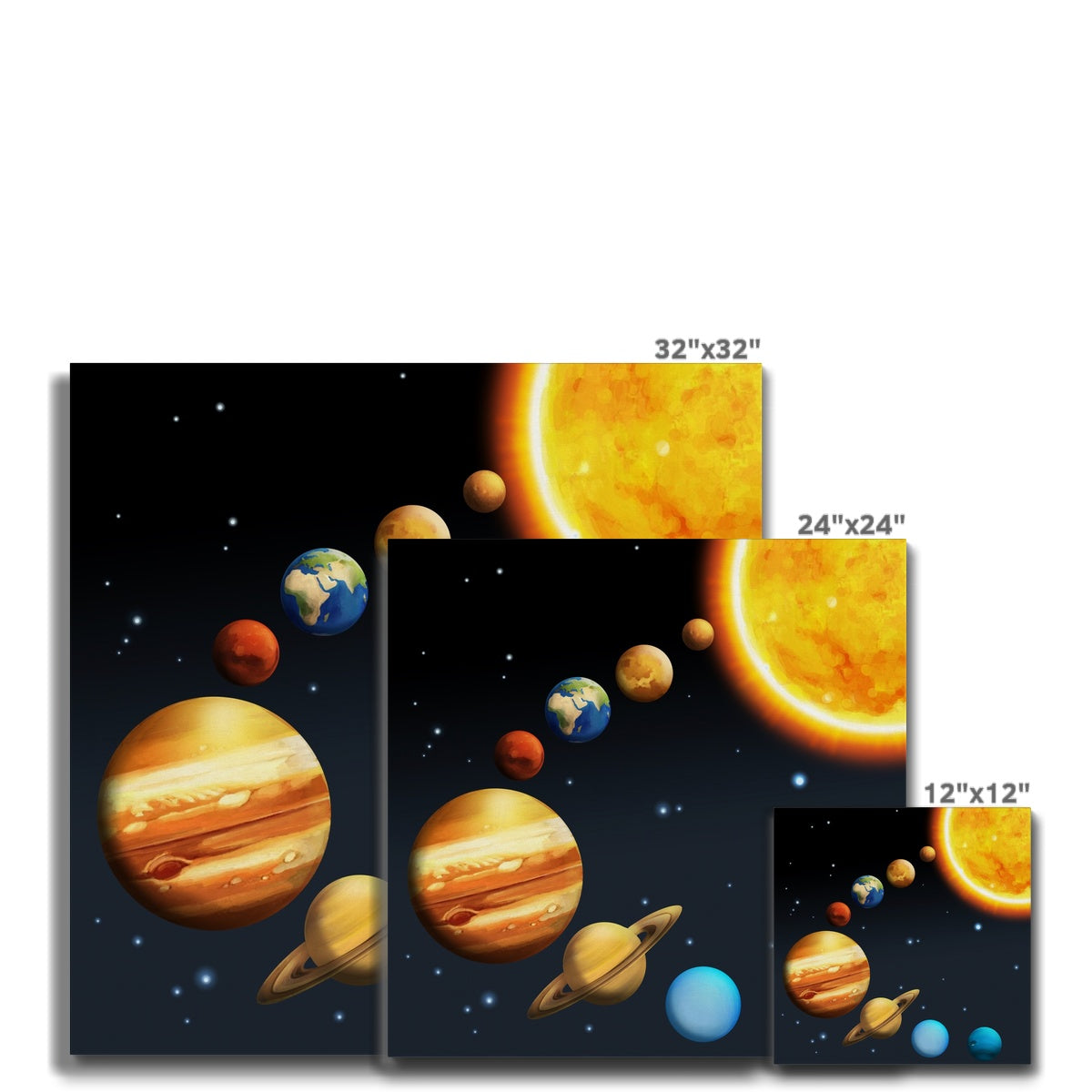 Planets In Solar System Setting Canvas