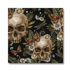 Skulls, Butterflies & Daisies Canvas