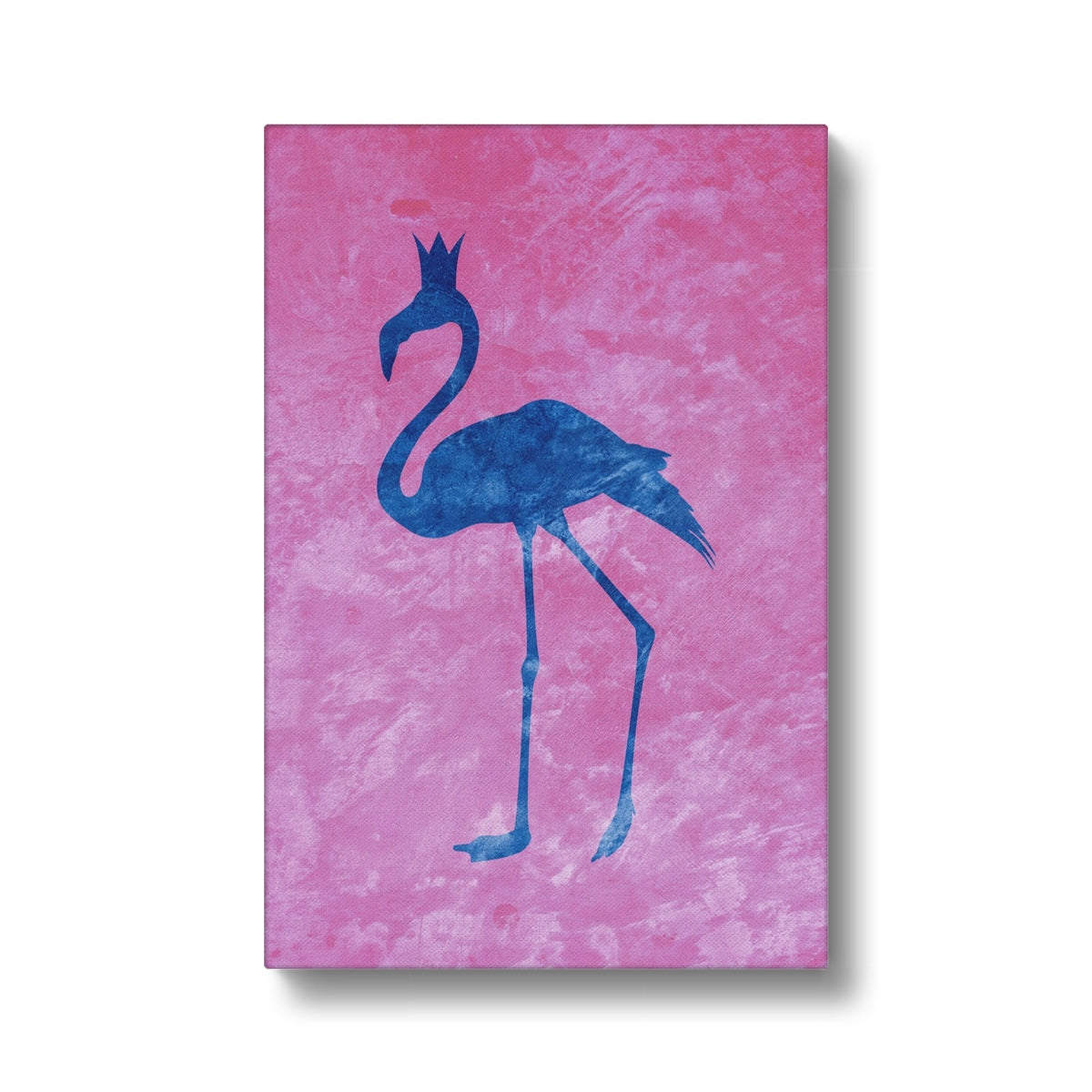 Blue Flamingo Shadow Canvas