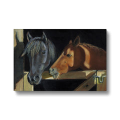 Horses In Stable Canvas