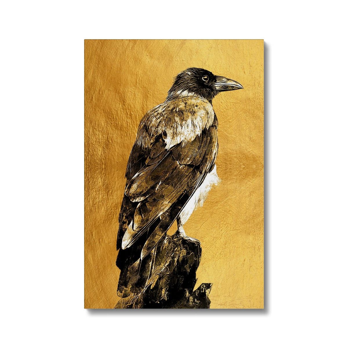 Black & Gold Eagle Portrait Canvas