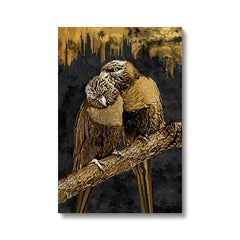 Black & Gold Crow Couple Canvas