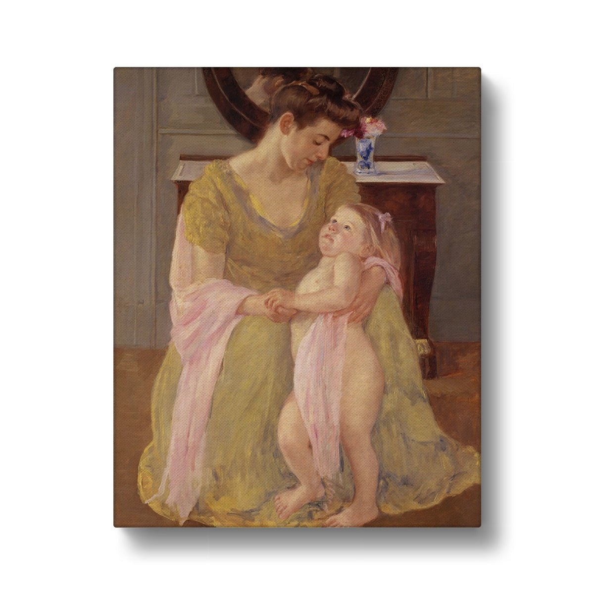 Mother and Child with a Rose Scarf, 1908, by Mary Cassatt Canvas