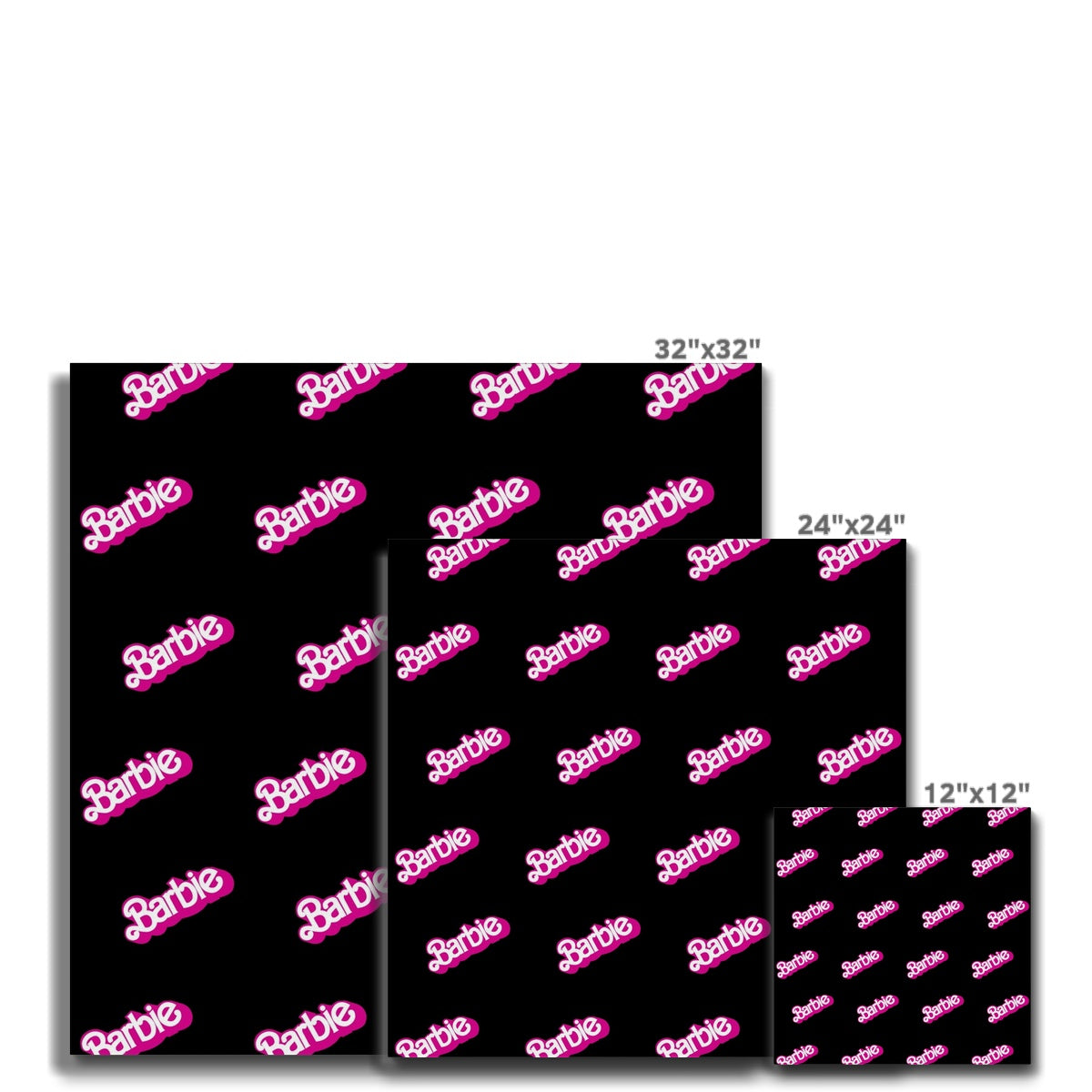 Black & Pink Seamless Barbie Painting Canvas