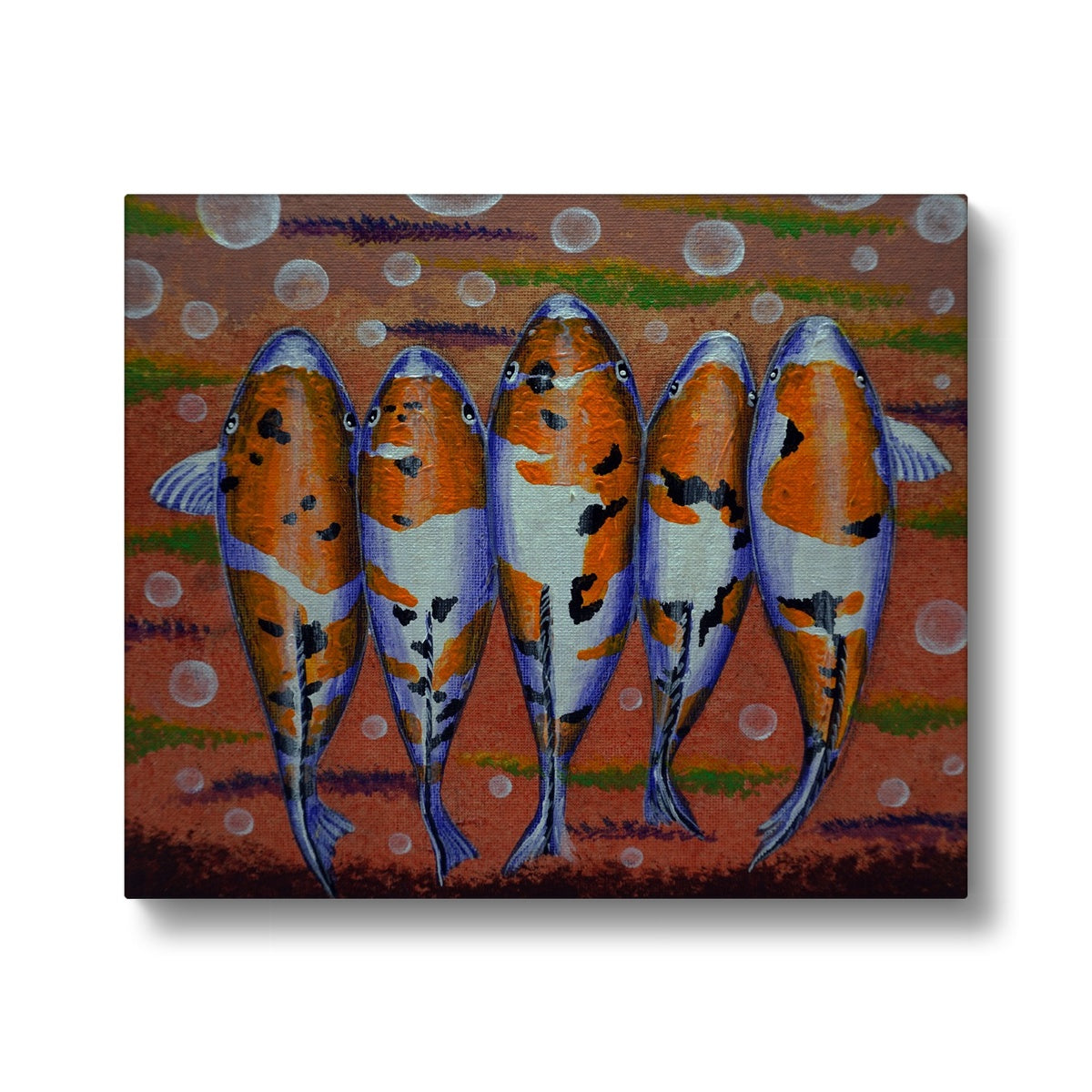 Koi Fish & Bubbles Canvas