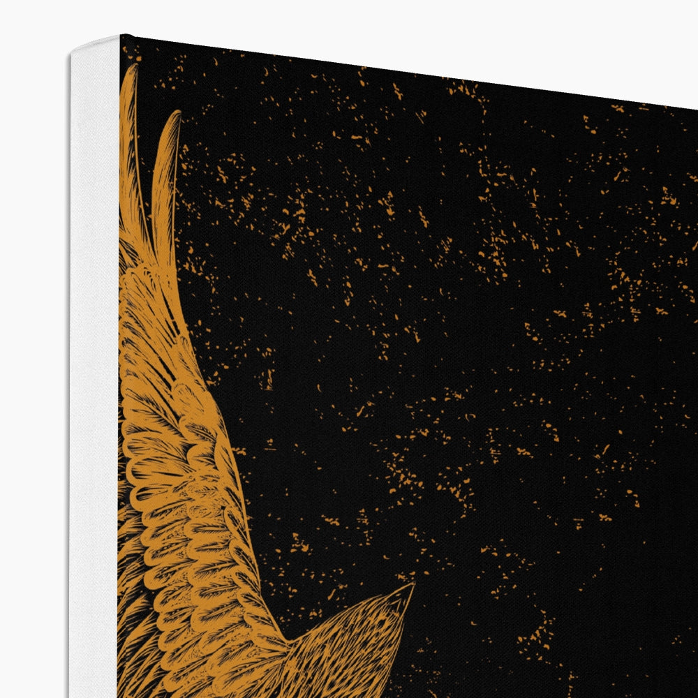 Black & Gold Flying Eagle  Canvas