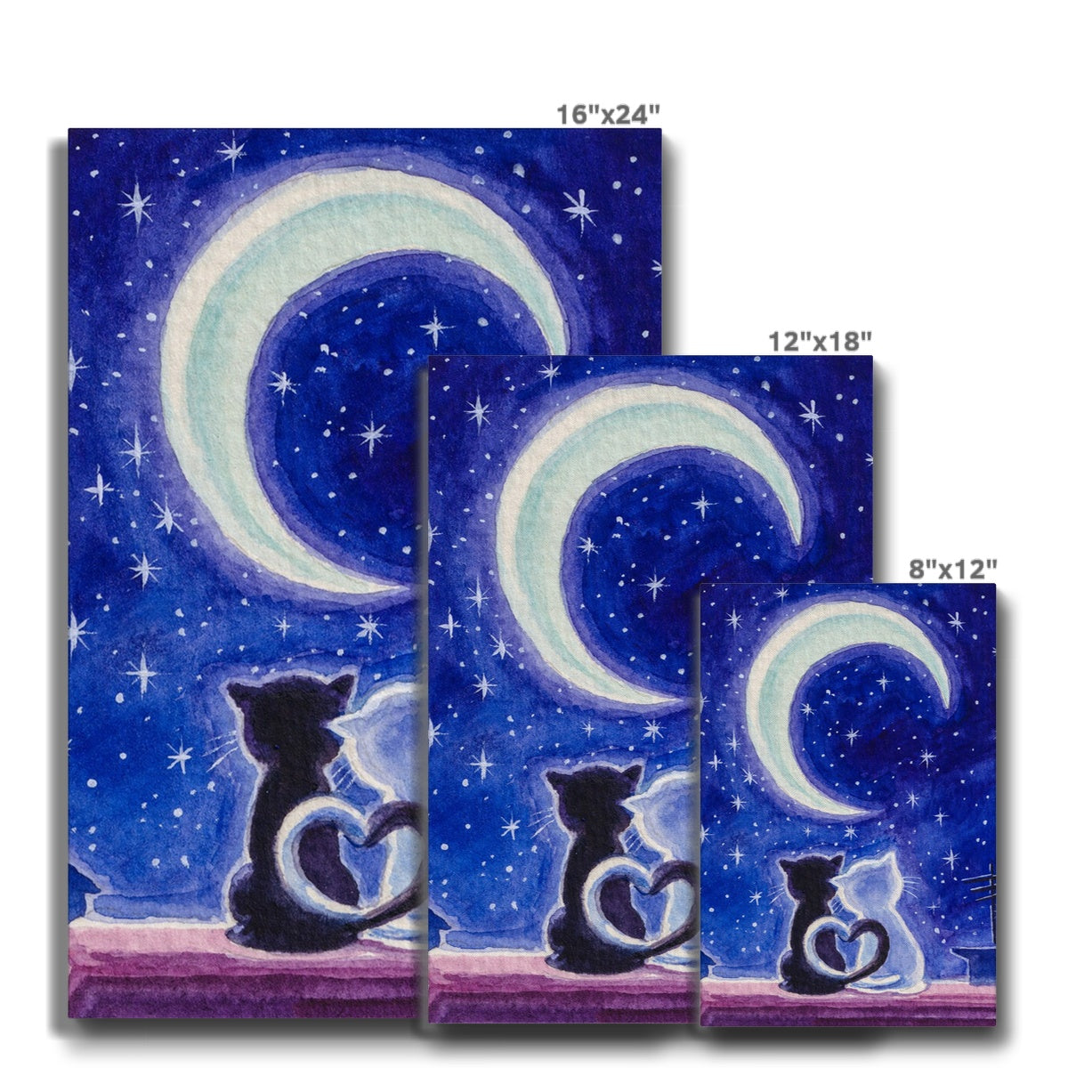 Kittens & Moon Canvas