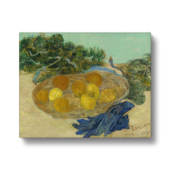 Still Life of Oranges and Lemons with Blue Gloves, 1889, Van Gogh Canvas