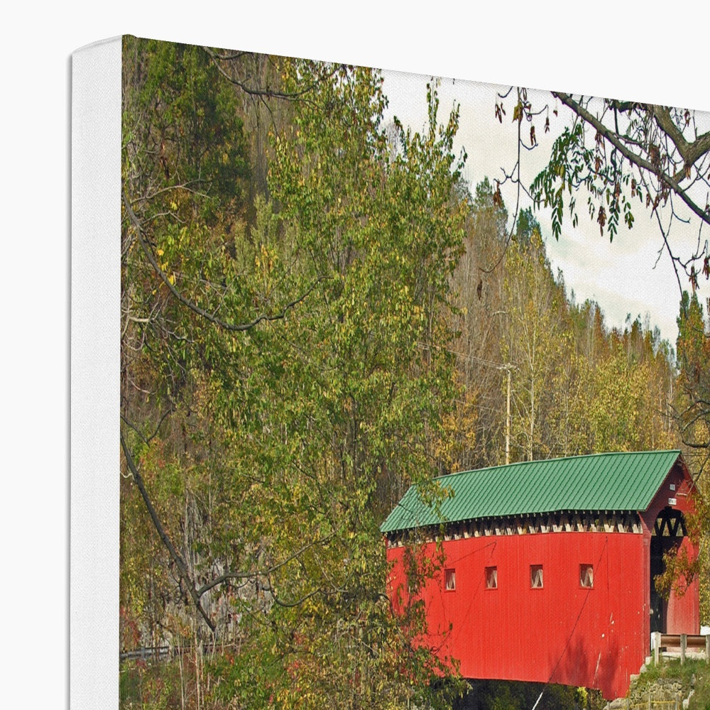 Green Lawn & Arlington Covered Bridge Canvas