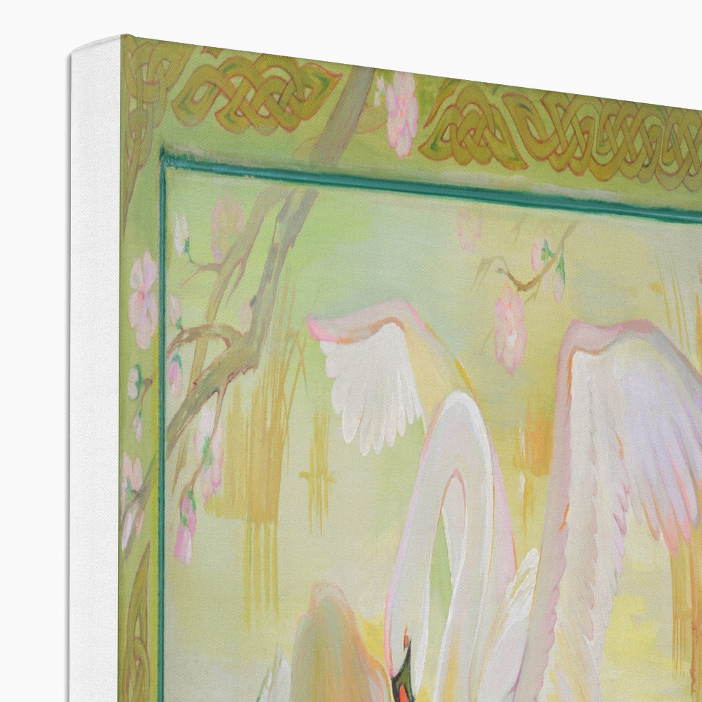 Heavenly Swans Painting Canvas