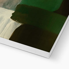 White & Green Abstract Art Canvas