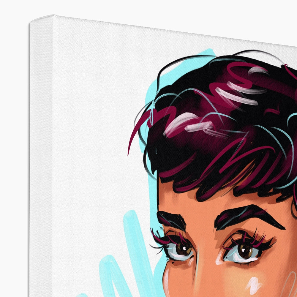 Amazing Audrey Hepburn Illustration Canvas