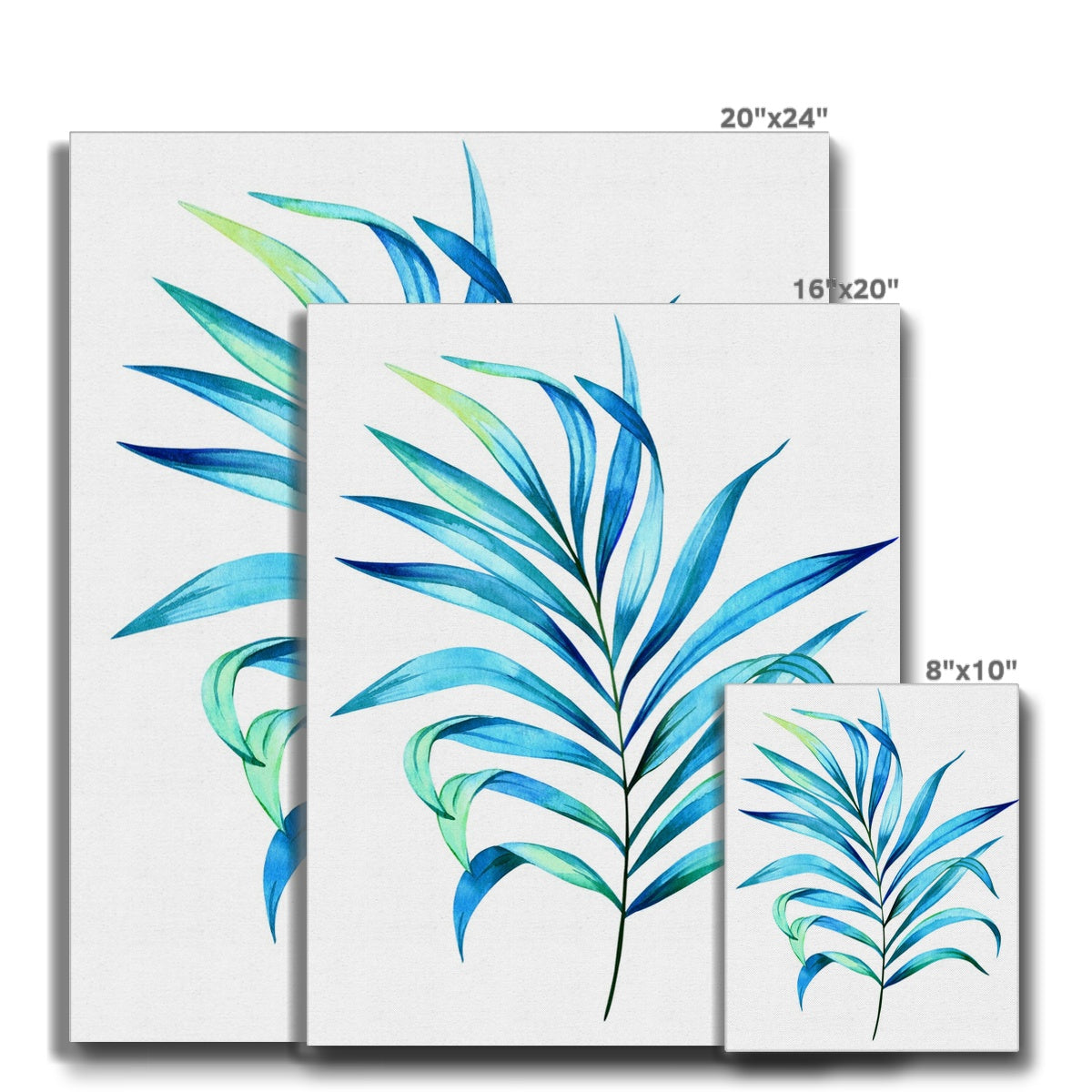 Green & Blue Leaves Painting Canvas