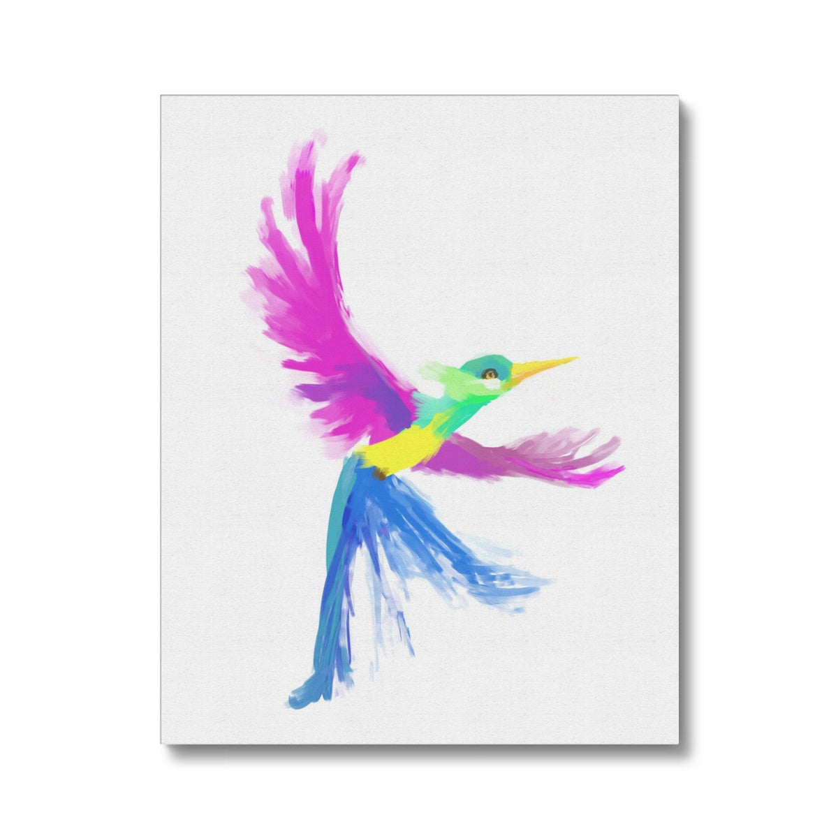 Multicolor Flying Hummingbird Canvas