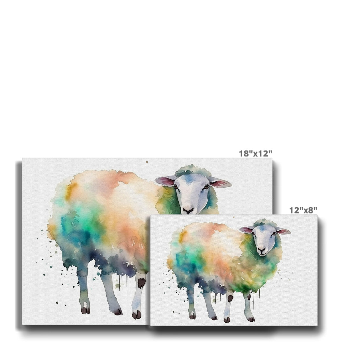 Abstract Sheep Water Painting Canvas