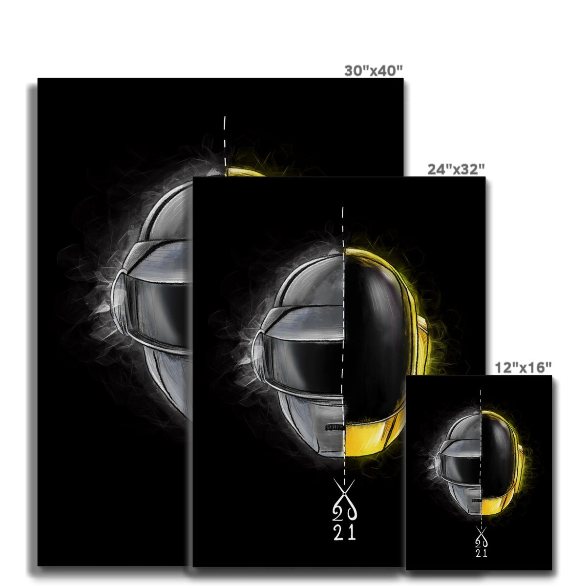 Sparkly Daft Punk Art Canvas