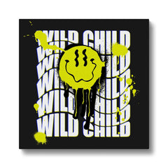 Funky Smiley "WILD" Wall Art Canvas