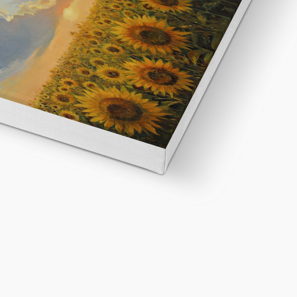 Sunflower Field & Sunset Canvas